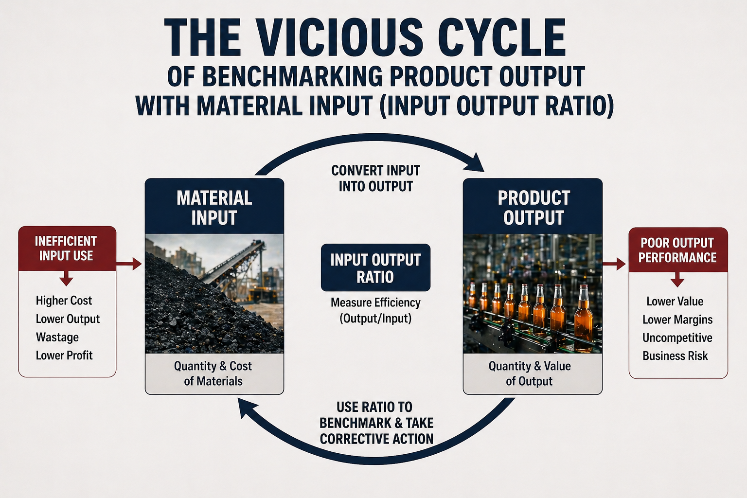 The vicious cycle of benchmarking product output with material input (or the Input Output ratio)
